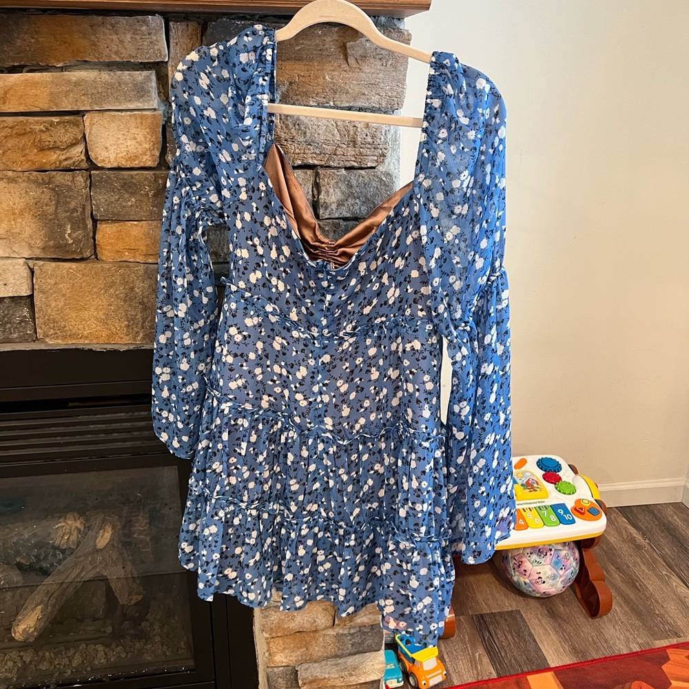 Blue mini flower dress